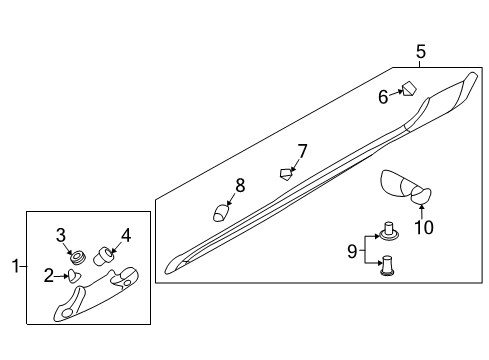 2014 Kia Sedona Exterior Trim - Pillars, Rocker & Floor DEFLECTOR-Rear RH Diagram for 877664D000