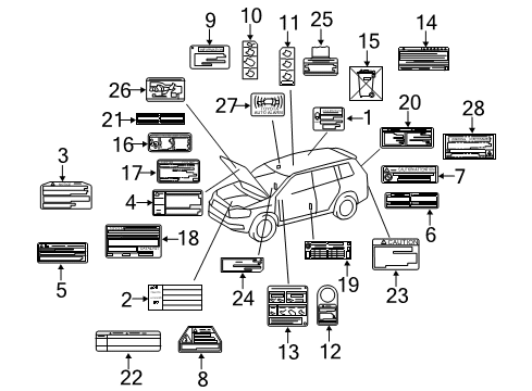 2008 Toyota Highlander Information Labels Label, Hv Battery Information Diagram for G9285-47060