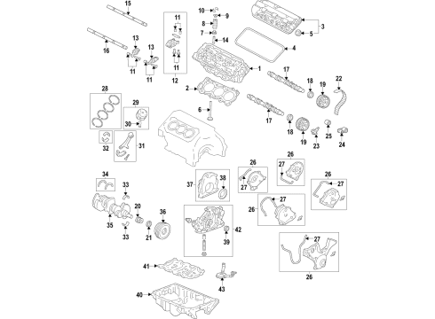 2019 Honda Odyssey Engine Parts, Mounts, Cylinder Head & Valves, Camshaft & Timing, Oil Pan, Oil Pump, Crankshaft & Bearings, Pistons, Rings & Bearings, Variable Valve Timing Rubber Assy., Transmission Mounting Diagram for 50850-TZ5-A01