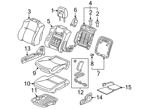 2005 Honda Pilot Front Seat Components Cover, R. FR. Seat Center *G59L* (MEDIUM FERN) Diagram for 81115-S9V-A01ZA