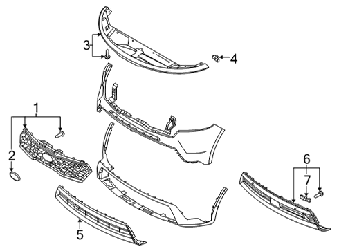 2021 Kia Sorento Grille & Components Holder-Parking ASSIS Diagram for 86582R5000