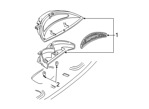 2002 Mercury Sable Bulbs High Mount Lamp Diagram for 2F4Z-13A613-AAA