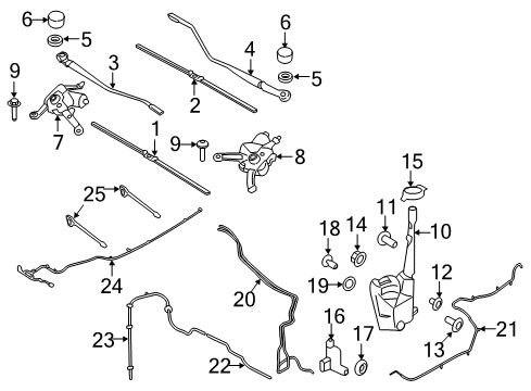 2021 Ford Edge Wipers Under Cover Screw Diagram for -W714994-S900