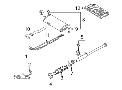 2011 Hyundai Tucson Exhaust Components Muffler Assembly-Main Diagram for 28700-2S101