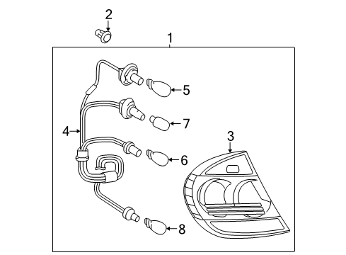 2005 Toyota Camry Combination Lamps Lens & Housing Diagram for 81551-33410