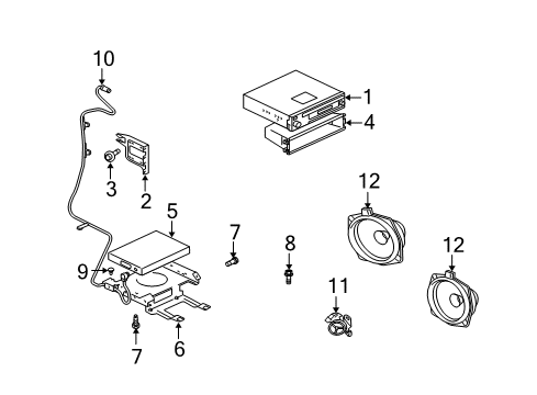 2003 Mitsubishi Outlander Sound System PERF Part-Parking Brake Switch MOUNTI Diagram for MF240001