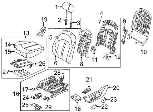 2016 Kia Optima Driver Seat Components Board Assembly-Front Back(P Diagram for 88390D5010BGH