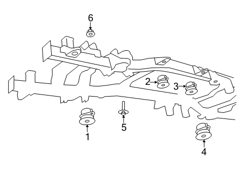 2014 Ram 3500 Frame & Components Cushion-Body Hold Down Diagram for 68200184AB