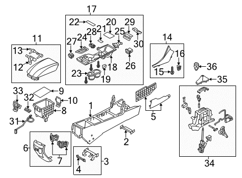 2014 Hyundai Sonata Gear Shift Control - AT Wiring Harness-Console Extension Diagram for 91870-3Q020