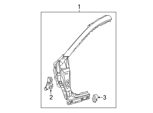 2021 Toyota RAV4 Prime Hinge Pillar Hinge Pillar Diagram for 61010-0R020