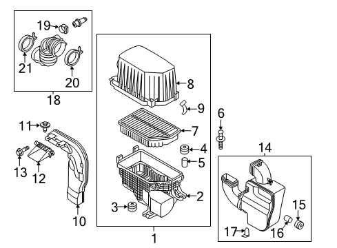 2019 Kia Soul Filters Duct-Air "A" Diagram for 28210B2000
