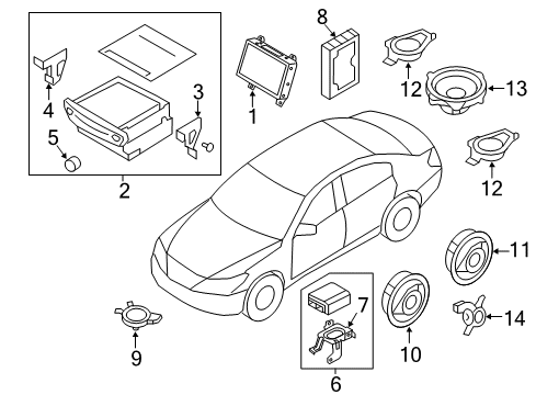 2011 Hyundai Equus Sound System Knob-Volume Diagram for 96568-3N700