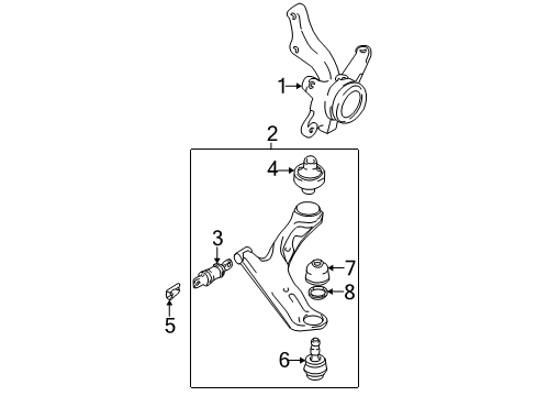 2004 Hyundai Santa Fe Front Suspension Components, Lower Control Arm, Stabilizer Bar Bush-Front Lower Arm"A" Diagram for 54551-26000