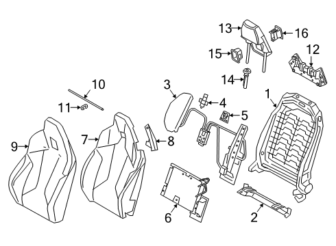 2021 BMW Z4 Seat Components BELT DEFLECTOR LEFT Diagram for 52109871805