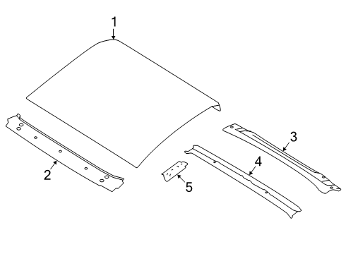 2018 Nissan Titan XD Roof & Components Rail-Roof Side, Front Inner LH Diagram for G6331-EZ0MA