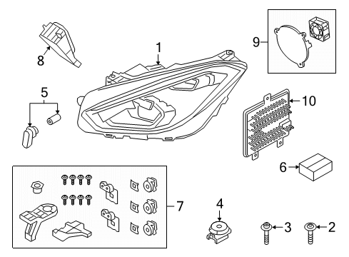 2020 BMW Z4 Headlamps HEADLIGHT, LED, AHL, HIGH, L Diagram for 63119498479