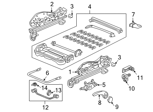 2006 Honda Accord Tracks & Components Lever Diagram for 81273-SDA-A01