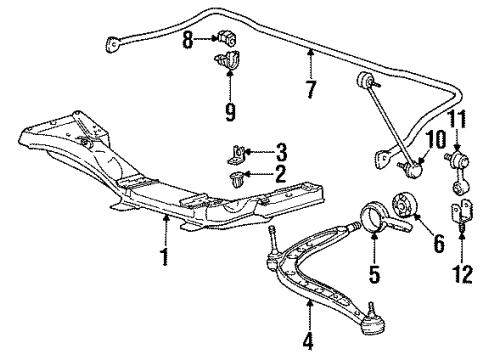 1992 BMW 325i Front Suspension Components, Lower Control Arm, Stabilizer Bar Stabilizer Rubber Mounting Diagram for 31351138334