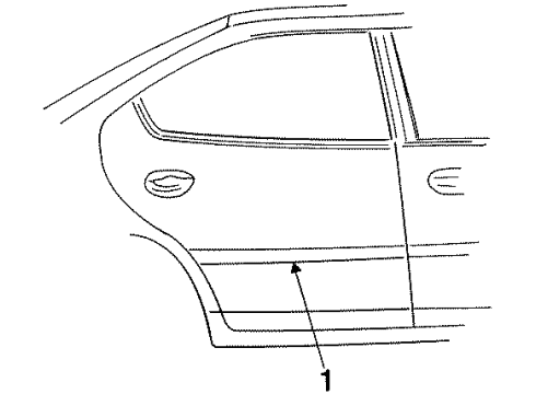 1997 Dodge Neon Exterior Trim - Rear Door Molding-Rear Door Diagram for 5012402AA