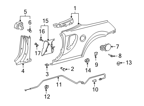 2003 Toyota MR2 Spyder Fuel Door Latch Diagram for 77378-60020