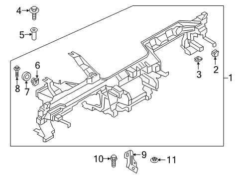 2020 Toyota GR Supra Instrument Panel Reinforce Beam Diagram for 55303-WAA01