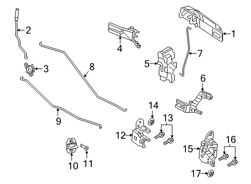 2019 Ram 3500 Rear Door - Lock & Hardware Exterior Door Diagram for 1GH19KGZAF