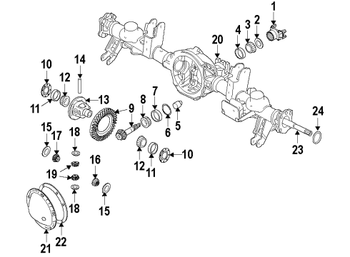 2012 Ram 1500 Rear Axle, Differential, Propeller Shaft Rear Drive Shaft Diagram for 68034553AB