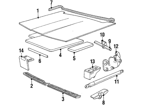 1986 BMW L7 Hood & Components Supporting Bracket Diagram for 41611866525