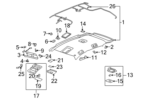 2008 Saturn Vue Interior Trim - Roof Lamp, Reading Diagram for 20793381