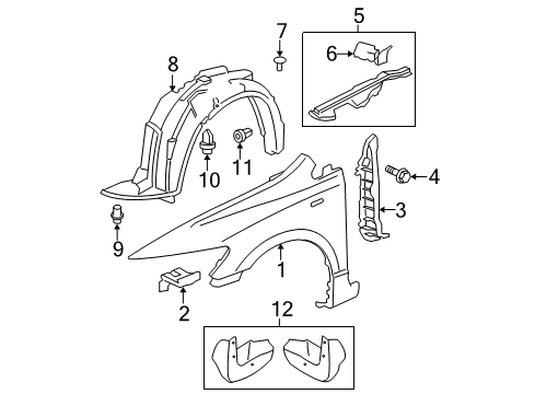 2011 Honda Civic Fender & Components Fender, Right Front (Inner) Diagram for 74101-SNA-A10