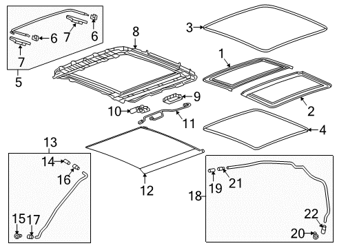 2019 Buick LaCrosse Sunroof Outer Seal Diagram for 84310441