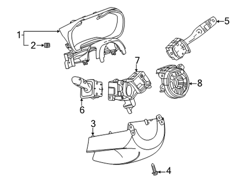 2021 Chevrolet Trailblazer Shroud, Switches & Levers Switch Housing Diagram for 13497211