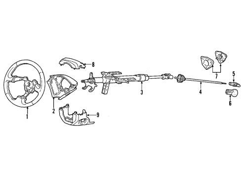 2002 Honda S2000 Steering Column & Wheel, Steering Gear & Linkage Shaft, Steering Diagram for 53319-S2A-A02