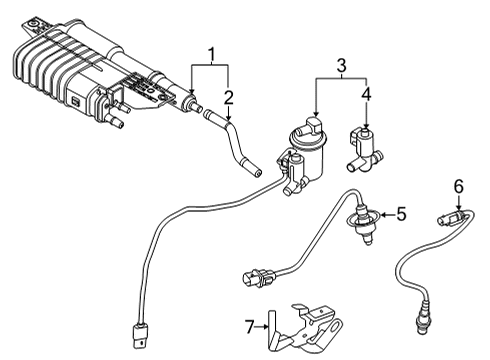 2020 Hyundai Sonata Emission Components Hose-CANISTER To Tub Diagram for 31348L0000