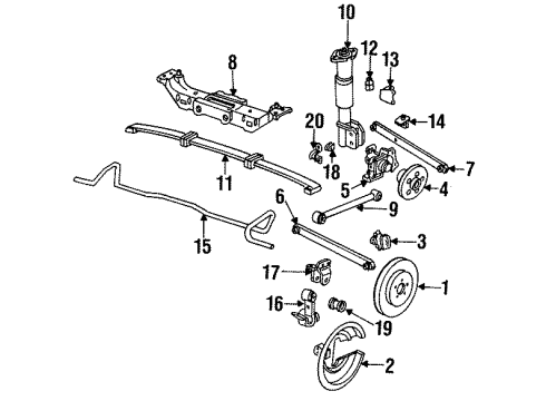 1994 Buick Regal Rear Brakes Wheel Cylinder Assembly Diagram for 18029943