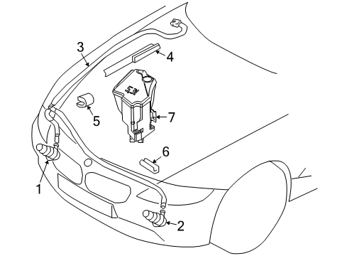 2010 BMW Z4 Washer Components Cleaning System Hose Diagram for 61677196365
