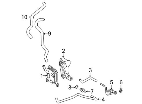 2022 Lexus NX350 Trans Oil Cooler HOSE, WATER BY-PASS Diagram for 16267-25050