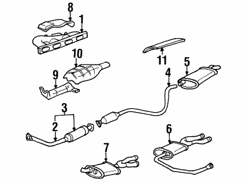 1993 Oldsmobile Achieva Exhaust Manifold Exhaust Manifold Pipe Diagram for 24573954