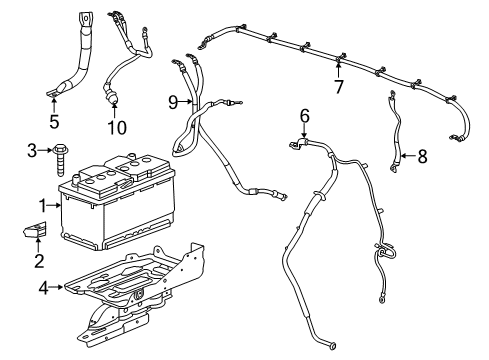 2015 GMC Sierra 3500 HD Battery Battery Tray Diagram for 23327399