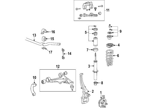 2009 Cadillac STS Anti-Lock Brakes Strut Diagram for 19181633