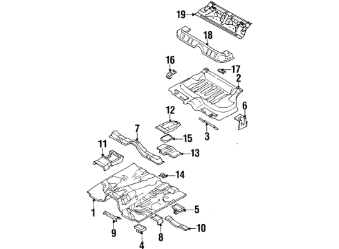 1998 Honda Passport Floor Reinforcement, FR. Tunnel Diagram for 8-97124-952-1