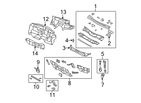 2008 Chrysler Sebring Cowl Panel-COWL Top Diagram for 5155711AG