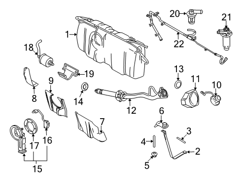 2004 Lincoln Town Car Fuel Supply Shield Diagram for 7W1Z-9A032-C