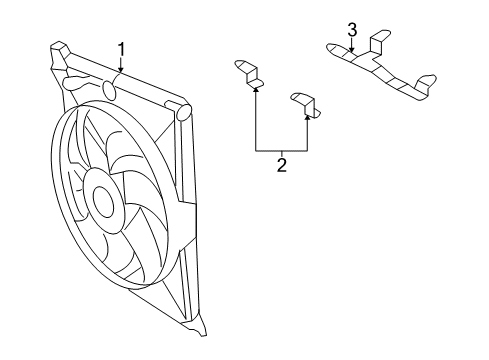 2009 Dodge Durango Cooling System, Radiator, Water Pump, Cooling Fan Bracket-Fan Diagram for 55057132AA