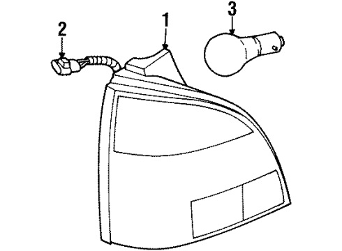 1999 Saturn SW2 Tail Lamps Lamp, Tail Diagram for 21110377