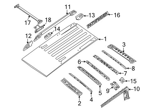 2007 Nissan Pathfinder Roof & Components, Exterior Trim Bracket-Roof Bow, 2ND Diagram for 73259-EA000