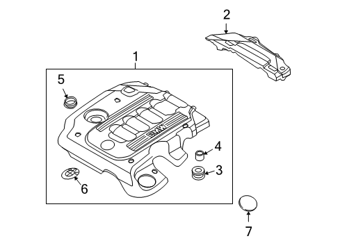 2010 BMW 335d Engine Appearance Cover Cover Diagram for 11147788915