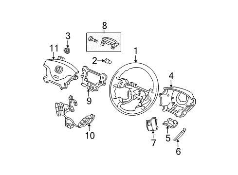 2004 Acura MDX Cruise Control System Cap, Passenger Side Body Cover (Graphite Black) Diagram for 78513-S3V-L51ZA