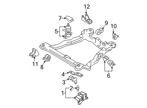 2004 Kia Spectra Engine & Trans Mounting Bracket-Roll Support Diagram for 4317028560