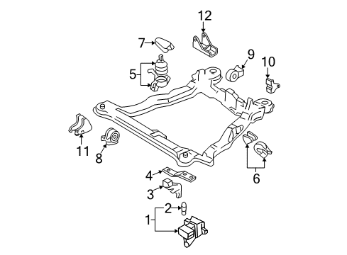 2004 Kia Spectra Engine & Trans Mounting Bracket Assembly-TRANSAXLE Diagram for 4312028560